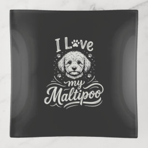 I Love My Maltipoo Dog Lover Trinket Tray
