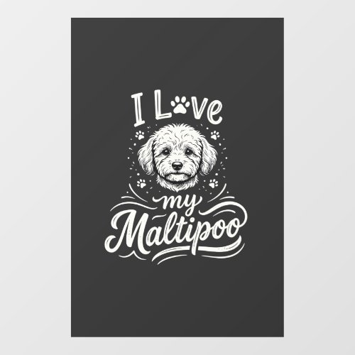 I Love My Maltipoo Dog Lover Window Cling