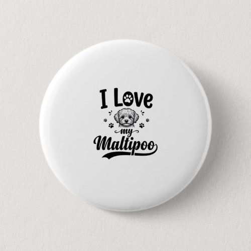 I Love My Maltipoo Vintage Engraving Dog Design_1 Button