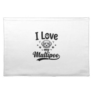 I Love My Maltipoo Vintage Engraving Dog Design_1 Cloth Placemat