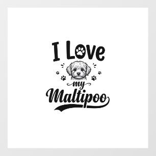 I Love My Maltipoo Vintage Engraving Dog Design_1 Floor Decals