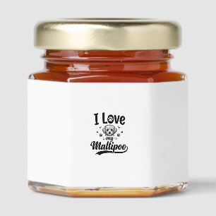I Love My Maltipoo Vintage Engraving Dog Design_1 Honey Jar Favors
