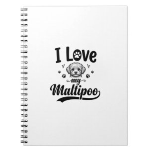 I Love My Maltipoo Vintage Engraving Dog Design_1 Notebook