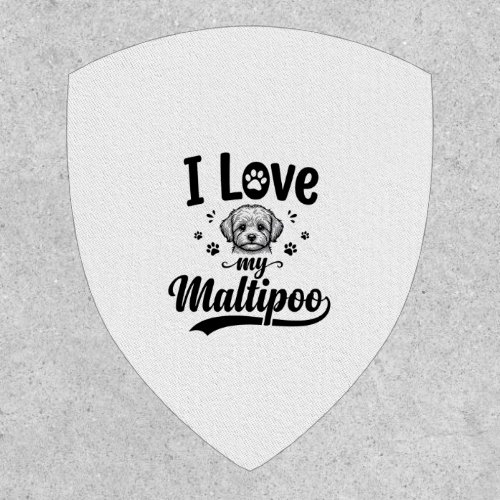 I Love My Maltipoo Vintage Engraving Dog Design_1 Patch