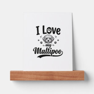 I Love My Maltipoo Vintage Engraving Dog Design_1 Picture Ledge