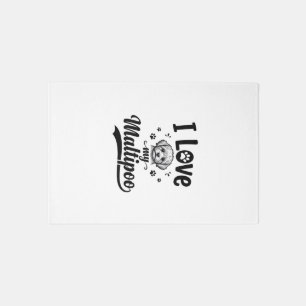 I Love My Maltipoo Vintage Engraving Dog Design_1 Rug