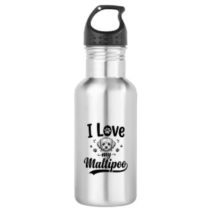 I Love My Maltipoo Vintage Engraving Dog Design_1 Stainless Steel Water Bottle