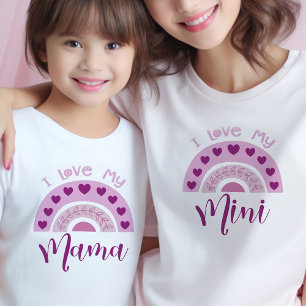 I love my Mama Boho Rainbow Matching Mini Mama T-Shirt