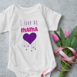 I love my Mama Bright Hearts Matching Mama Mini Baby Bodysuit