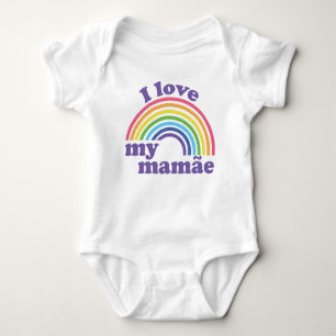 I Love My Mamãe - Cute Rainbow Baby Bodysuit