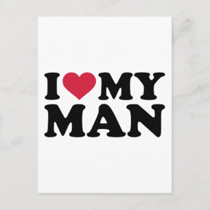 I love my man postcard