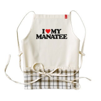I LOVE MY MANATEE ZAZZLE HEART APRON