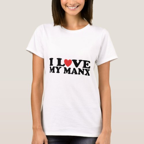 I Love My Manx Cat T_Shirt