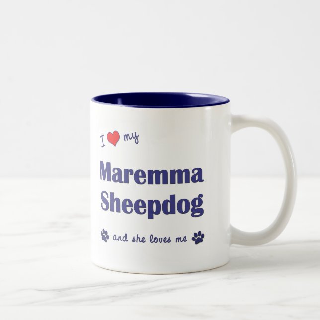 I Love My Maremma Sheepdog (Female Dog) Two-Tone Coffee Mug (Right)