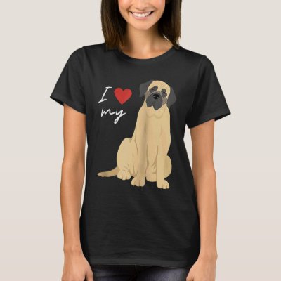 I Love My Mastiff Dog  Raglan Baseball T-Shirt