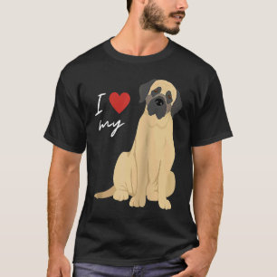 I Love My Mastiff Dog  Raglan Baseball T-Shirt