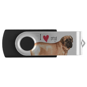 I Love my Mastiff USB Flash Drive