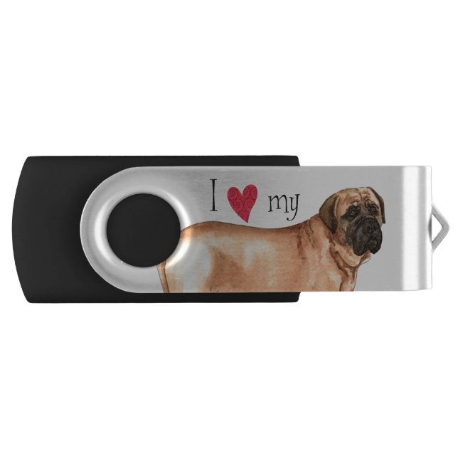 I Love my Mastiff USB Flash Drive (Front)