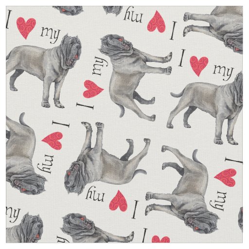 I Love my Mastino Fabric