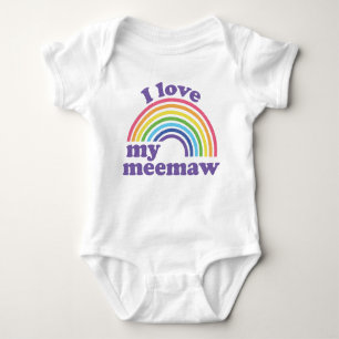 I Love My Meemaw - Cute Rainbow Baby Bodysuit