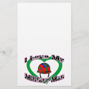 I Love My Military Man Stationery