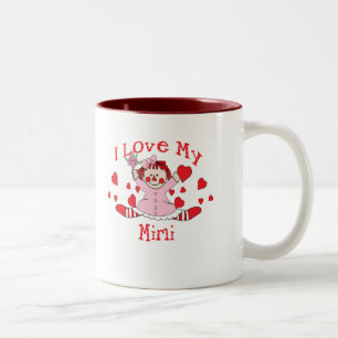 I love My Mimi Rag Doll & Hearts Two-Tone Coffee Mug