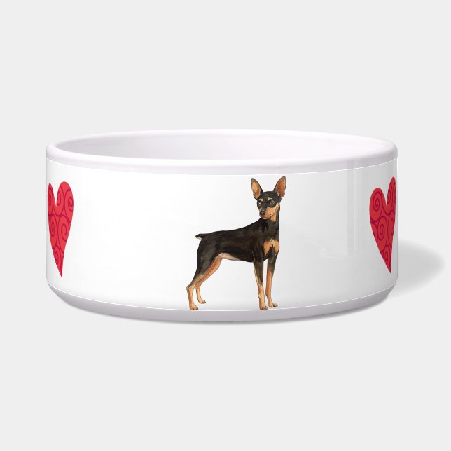 I Love my Min Pin Bowl (Right)