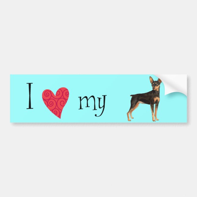 I Love my Min Pin Bumper Sticker (Front)