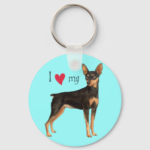 I Love my Min Pin Keychain