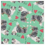 I Love my Mini American Shepherd Fabric