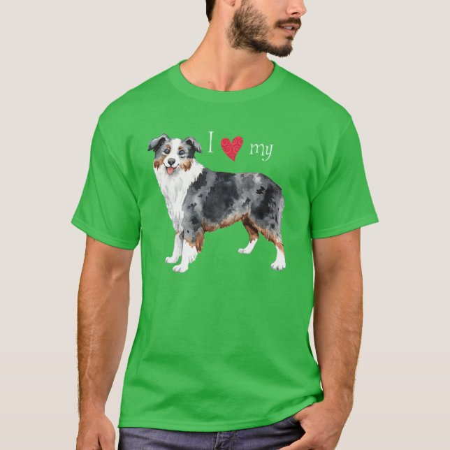 I Love my Mini American Shepherd T-Shirt (Front)