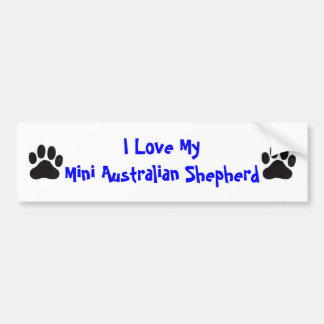 I Love My Mini Australian Shepherd Bumper Sticker