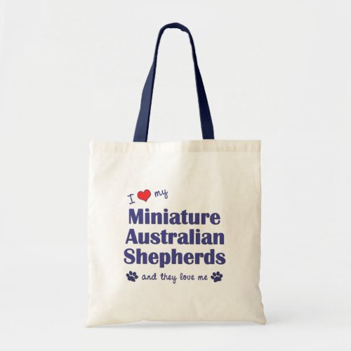 I Love My Mini Australian Shepherds Multi Dogs Tote Bag