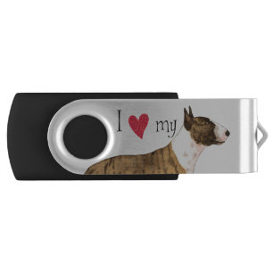 I Love my Mini Bull Terrier Flash Drive