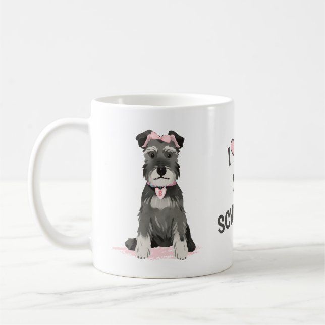 I Love My Mini Schnauzer Coffee Mug (Left)