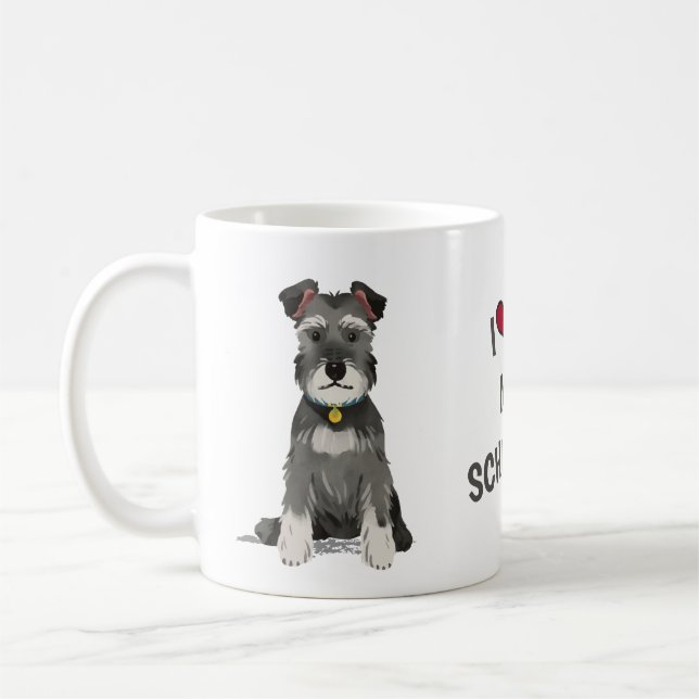 I Love My Mini Schnauzer Coffee Mug (Left)