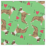 I Love my Miniature Bull Terrier Fabric