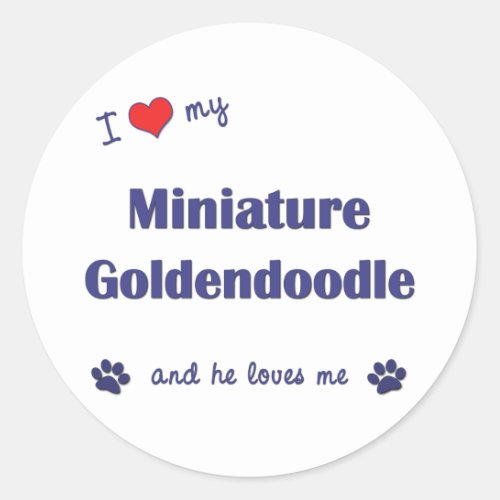 I Love My Miniature Goldendoodle Male Dog Classic Round Sticker