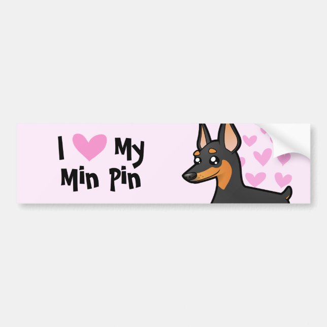 I Love My Miniature Pinscher / Manchester Terrier Bumper Sticker (Front)