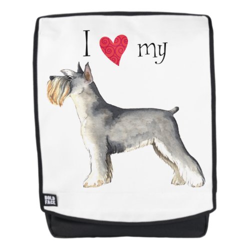 I Love my Miniature Schnauzer Backpack