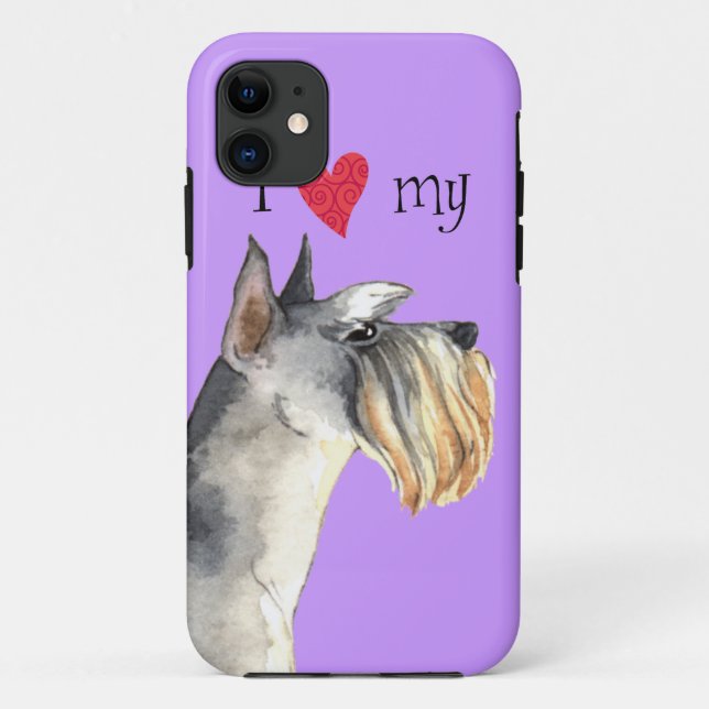 I Love my Miniature Schnauzer Case-Mate iPhone Case (Back)