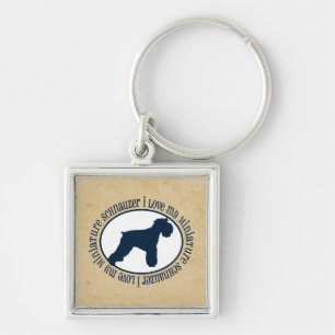 I Love My Miniature Schnauzer Keychain
