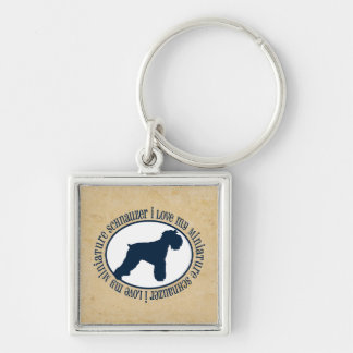 I Love My Miniature Schnauzer Keychain