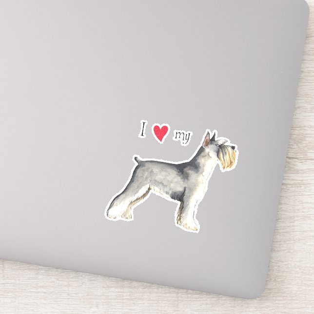 I Love my Miniature Schnauzer Vinyl Sticker (Detail)