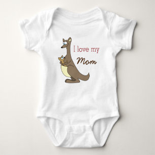 I Love My Mom Cute Kangaroos Baby Clothes Baby Bodysuit