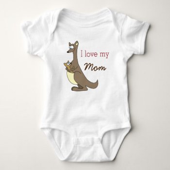 I Love My Mom Cute Kangaroos Baby Clothes Baby Bodysuit by goodmoments at Zazzle
