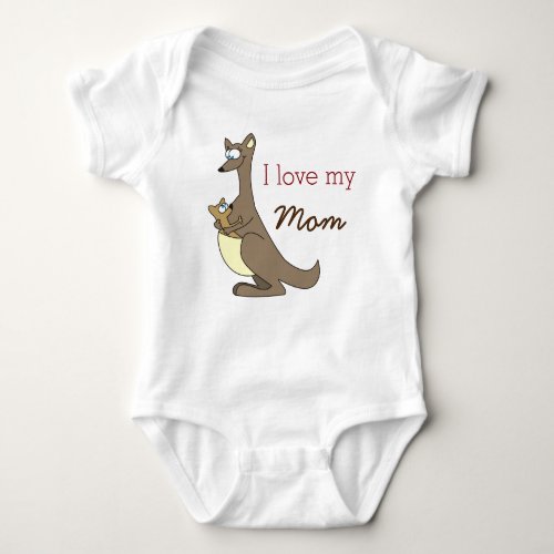 I Love My Mom Cute Kangaroos Baby Clothes Baby Bodysuit