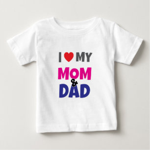 I Love my Mom Dad - Heart  Baby Toddler T-shirt