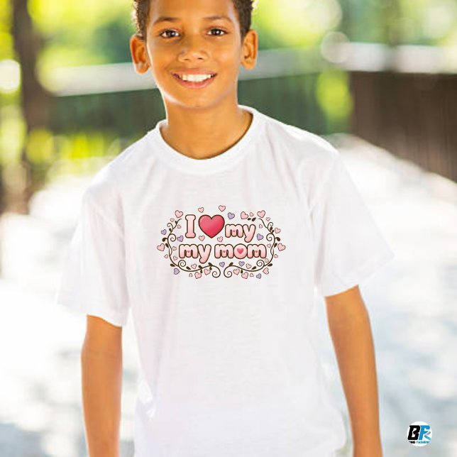 I Love My Mom - Elegant Mom's Special Kids T-Shirt (Creator Uploaded)