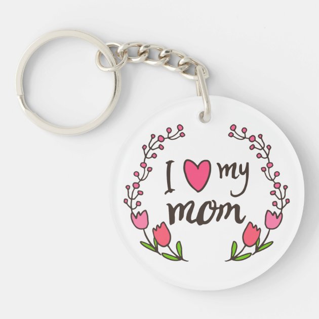 I love hot sale mom keychain